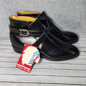 Vintage Chippewa Boots Mens Size 10 Leather Buckle Ankle Dress Shoes USA 1960s